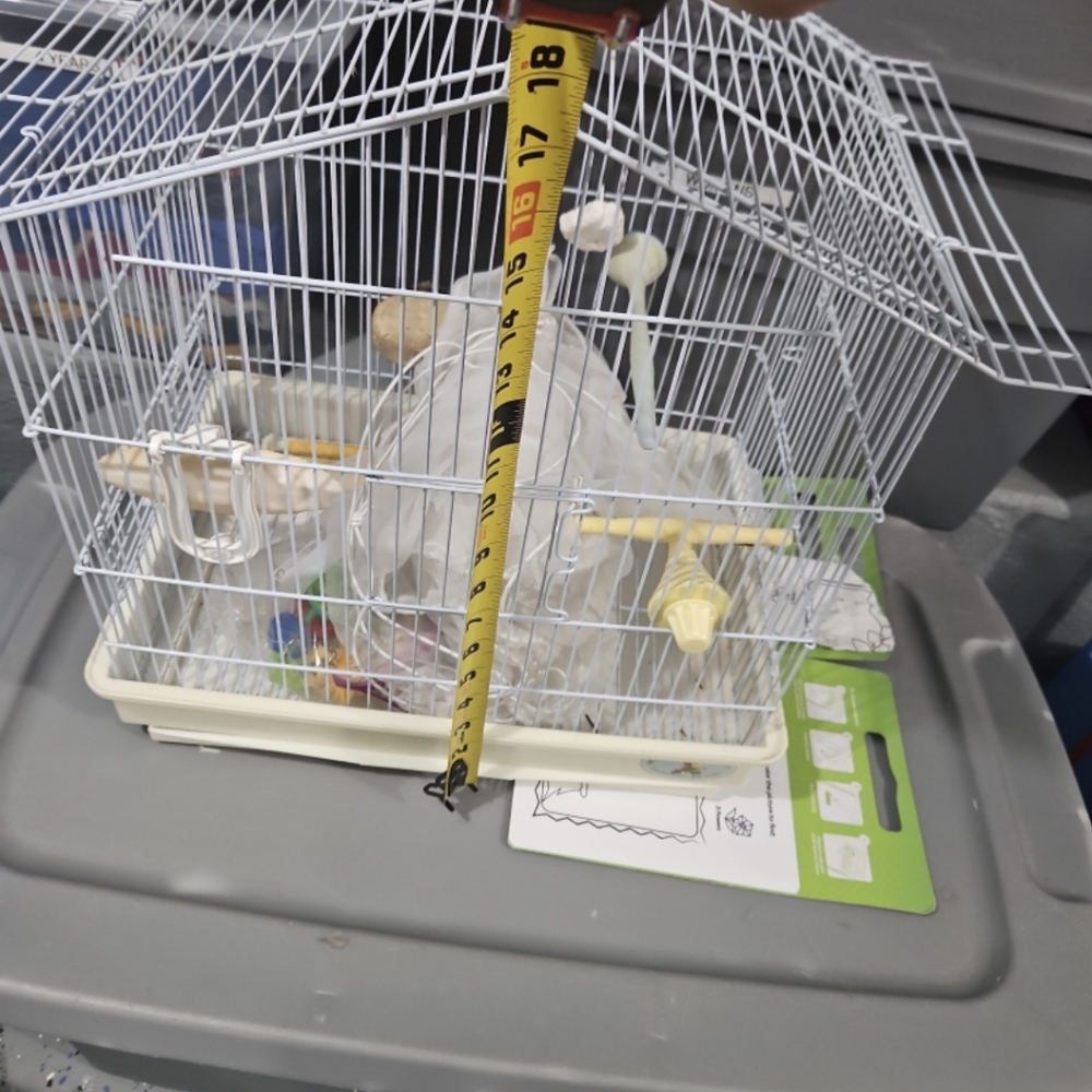 White Travel Bird Cage with Accessories - Picture 5 of 5
